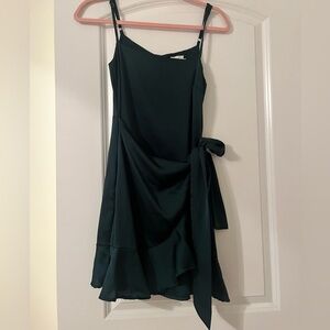 Emerald Green Mini Wrap Dress, Fits like XS-S